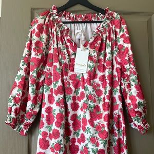 Caroline Red Floral Dress - Size M